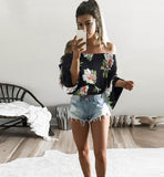 Blusinha Cut Ombro Floral