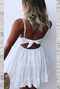 Vestido De Alça Com Renda Aberto Nas Costas