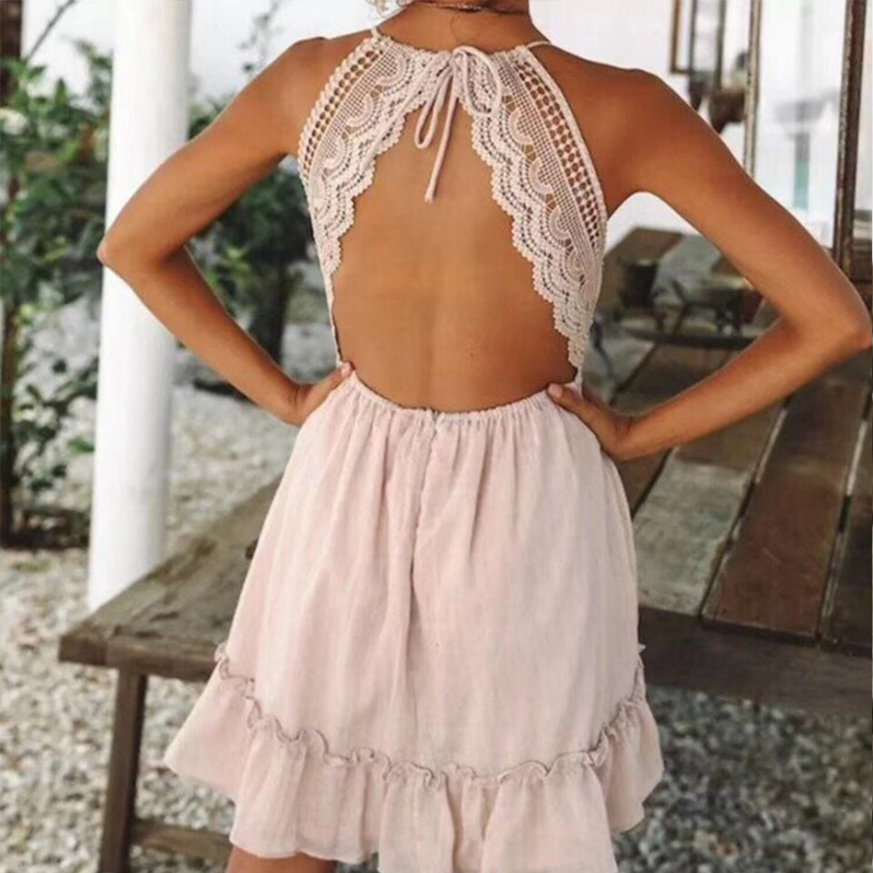 Vestido Aberto Nas Costas Com Renda